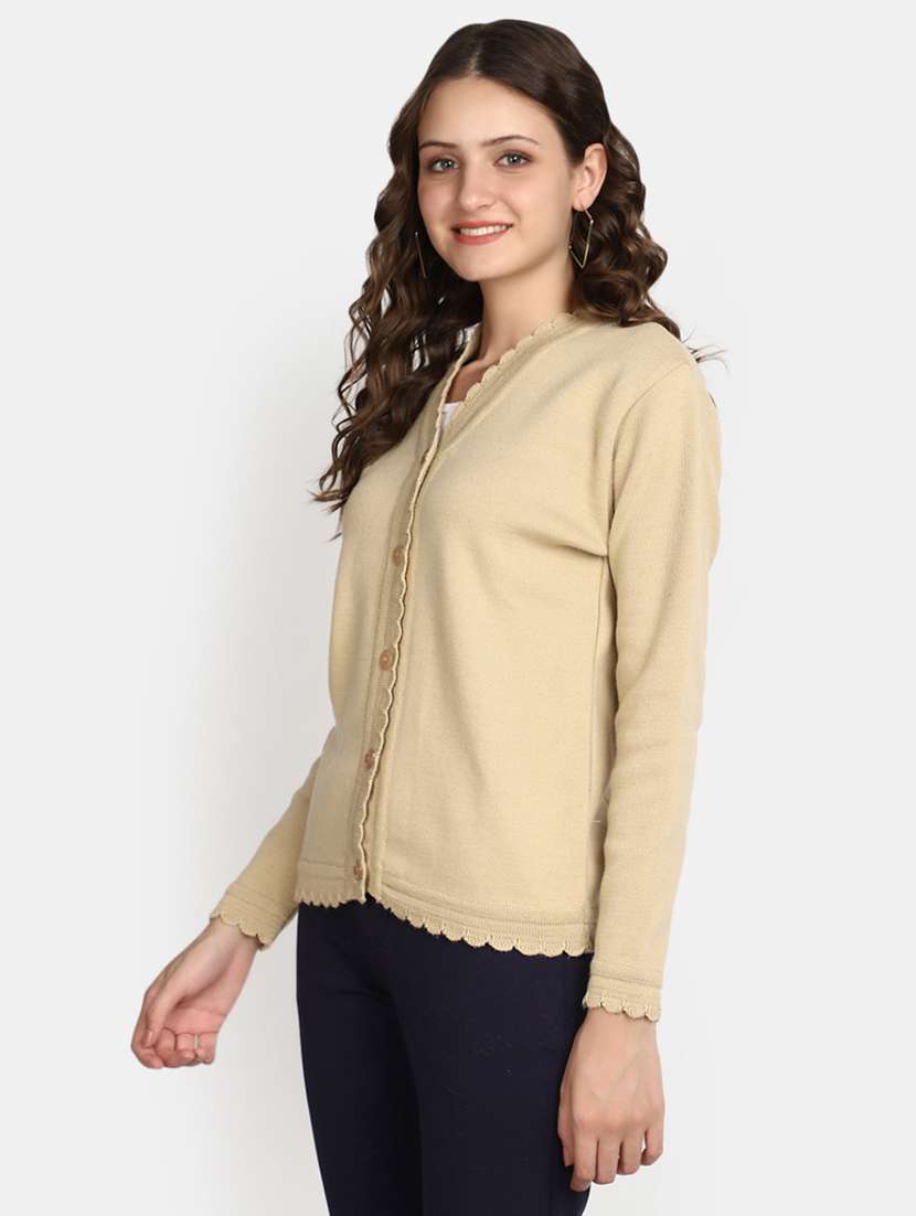 women's beige acrylic cardigan - 20536700 -  Standard Image - 1