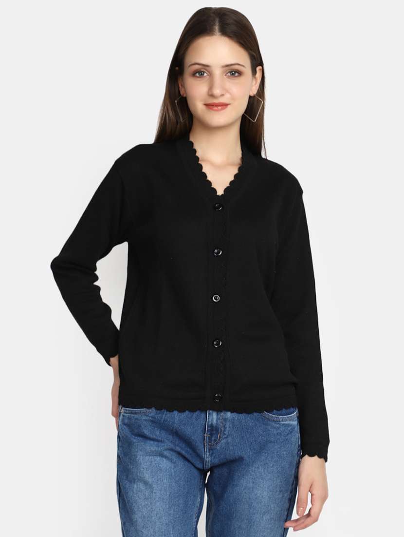 women's black acrylic cardigan - 20536702 - Zoom Image - 0