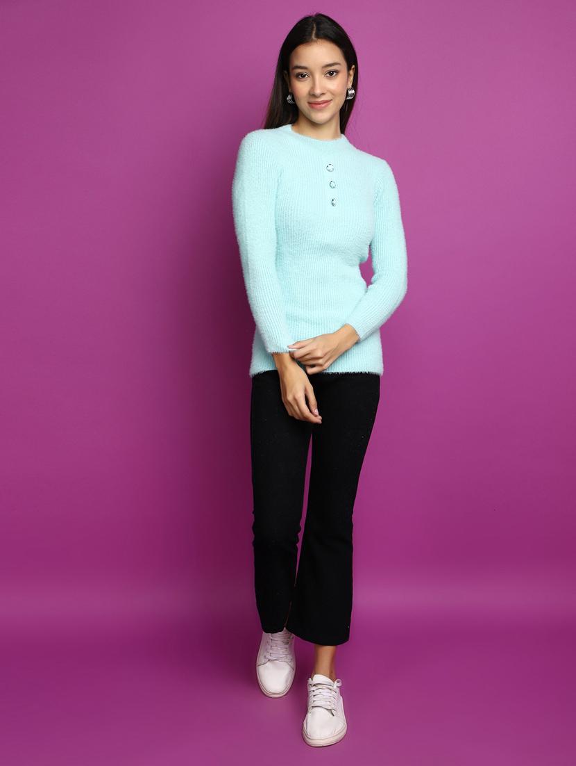 women self design long sleeve pullover - 20536705 - Standard Image - 4