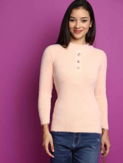 women long sleeved solid pullover - 20536706 - Standard Image - 0