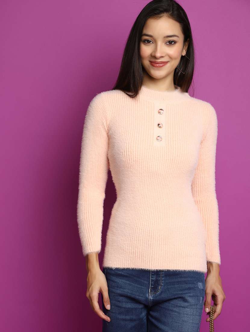 women long sleeved solid pullover - 20536706 - Zoom Image - 0