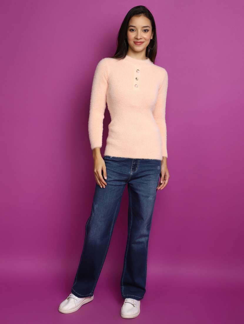 women long sleeved solid pullover - 20536706 - Standard Image - 4