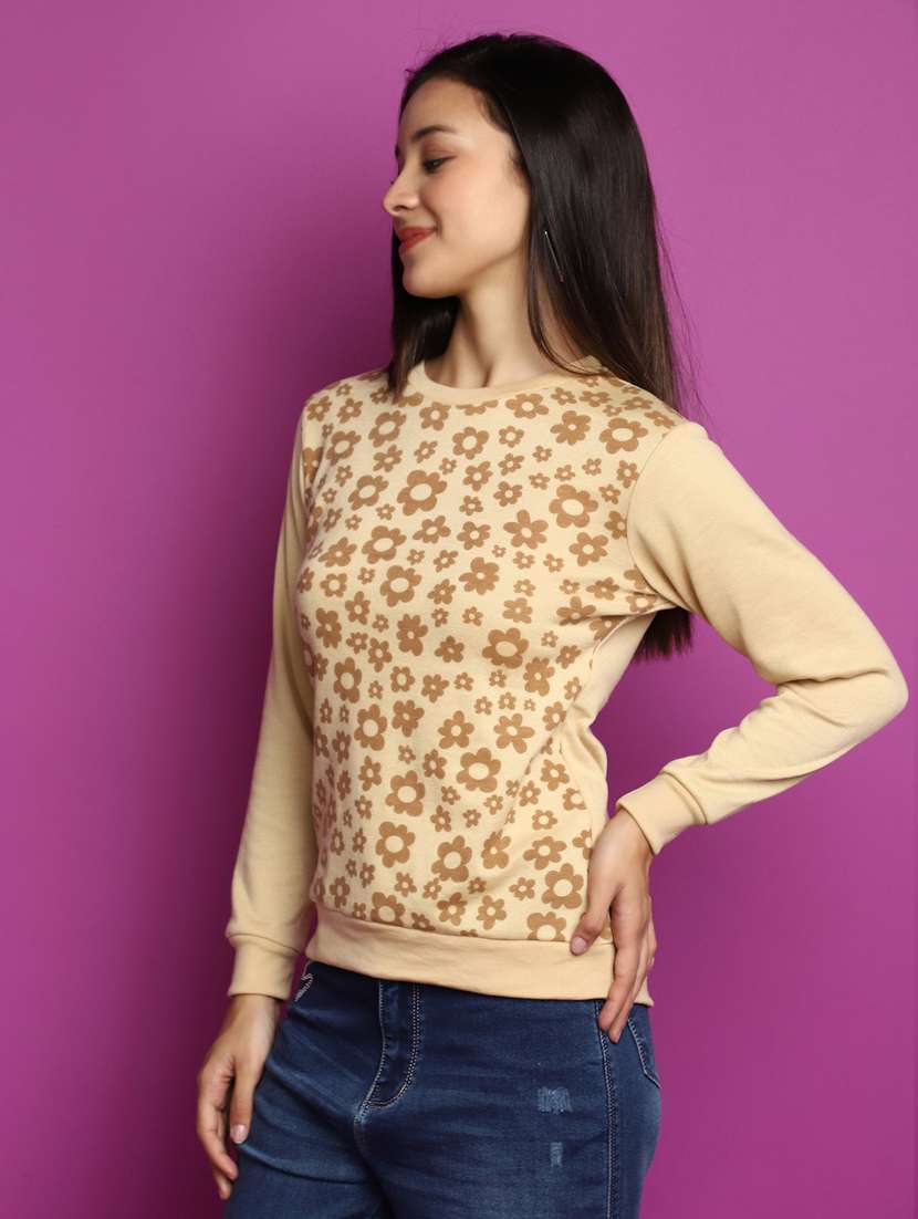 women long sleeved floral pullover - 20536734 -  Standard Image - 1