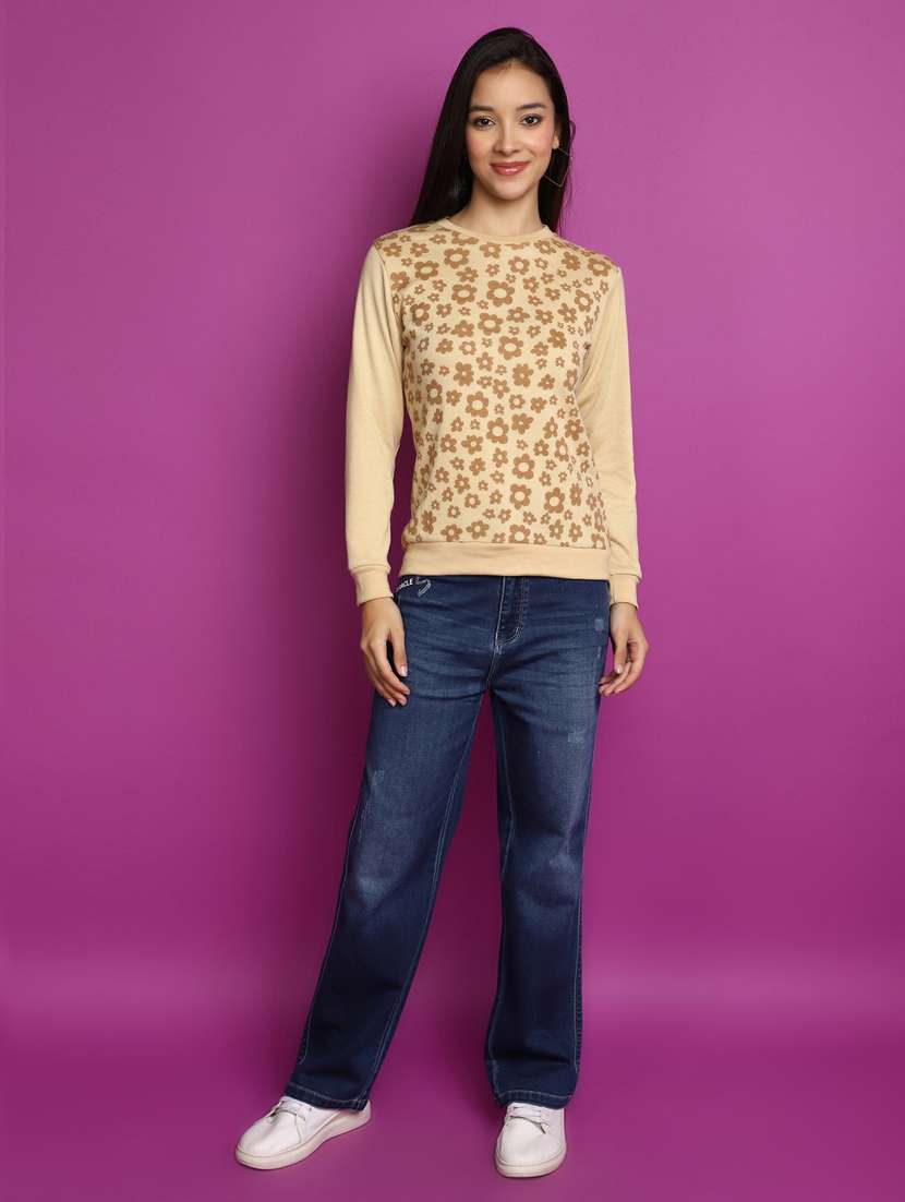 women long sleeved floral pullover - 20536734 -  Standard Image - 4