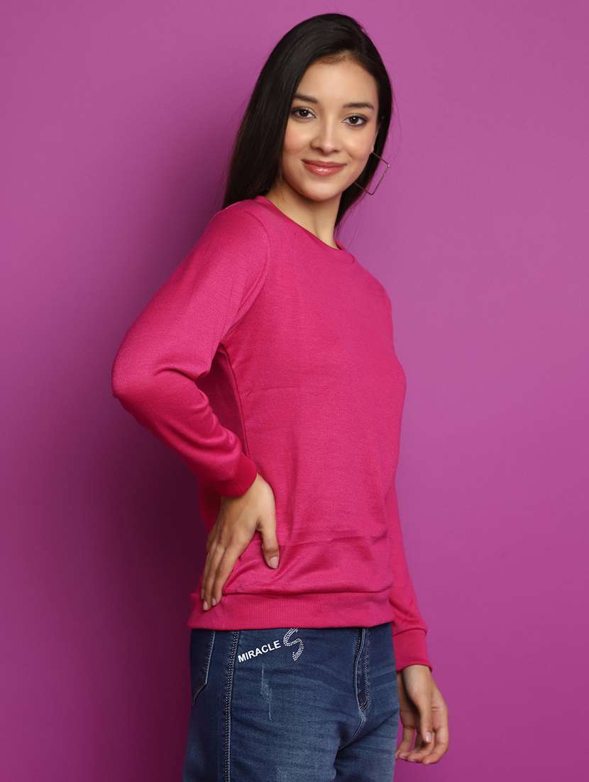 women long sleeved solid pullover - 20536735 -  Standard Image - 1
