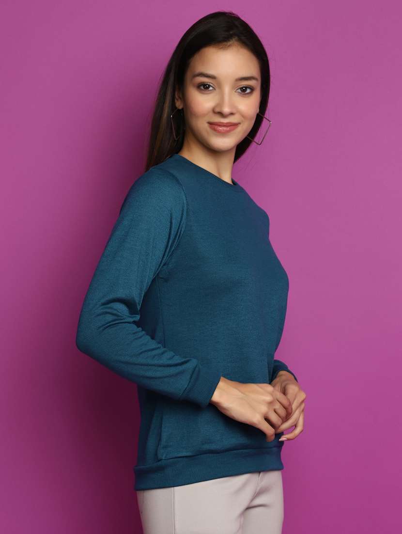 women long sleeved solid pullover - 20536736 -  Standard Image - 1