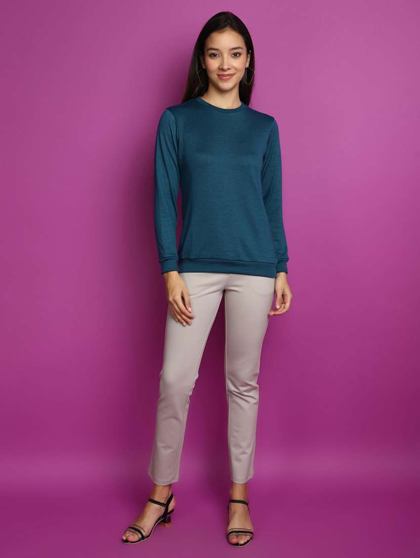 women long sleeved solid pullover - 20536736 -  Standard Image - 4