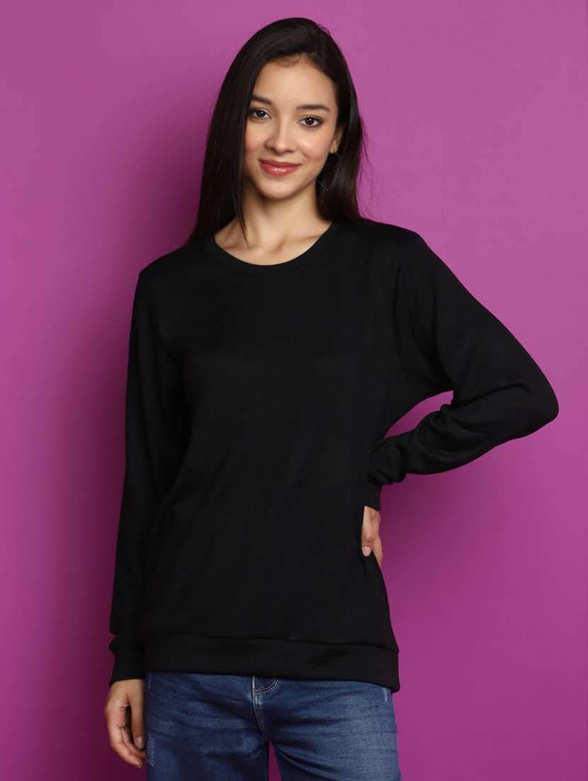 women long sleeved solid pullover - 20536737 -  Zoom Image - 0