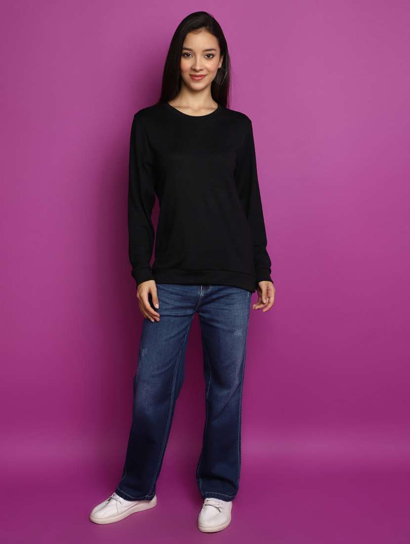 women long sleeved solid pullover - 20536737 - Standard Image - 4