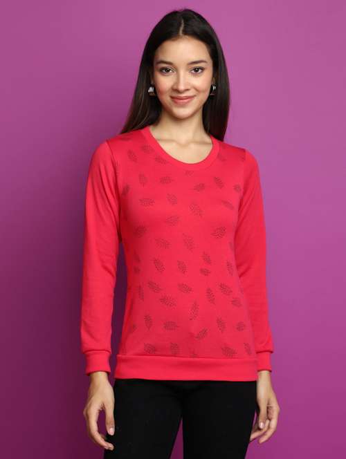 women long sleeved printed pullover - 20536738 - Standard Image - 0