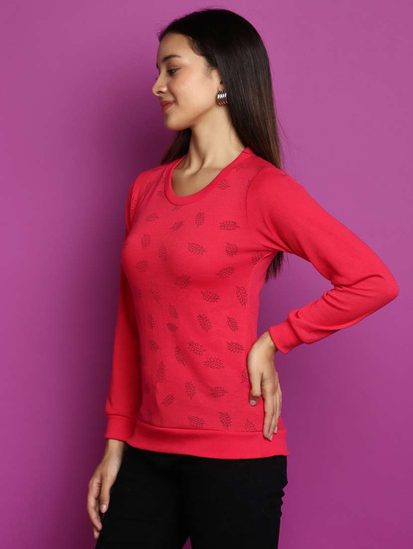 women long sleeved printed pullover - 20536738 - Standard Image - 1