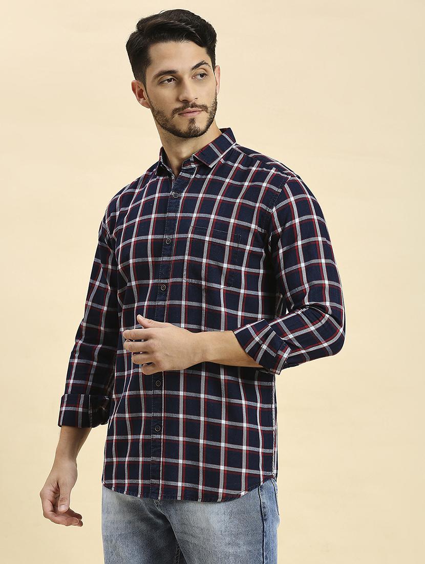 men checkered collared casual shirt - 20537533 -  Standard Image - 1