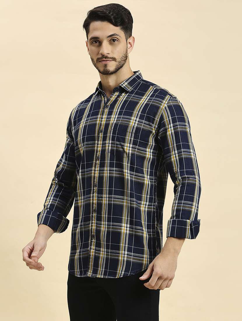 men checkered collared casual shirt - 20537536 -  Standard Image - 1