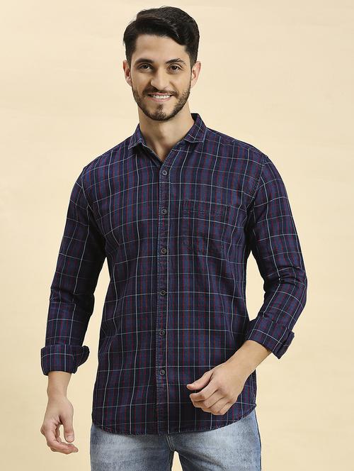 men checkered collared casual shirt - 20537537 -  Standard Image - 0