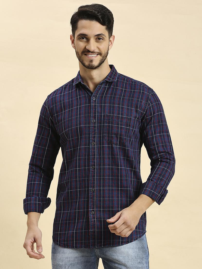 men checkered collared casual shirt - 20537537 -  Zoom Image - 0
