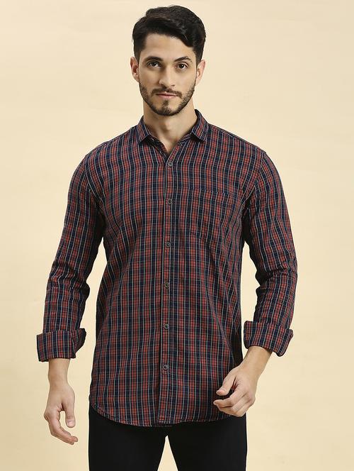 men checkered collared casual shirt - 20537538 - Standard Image - 0
