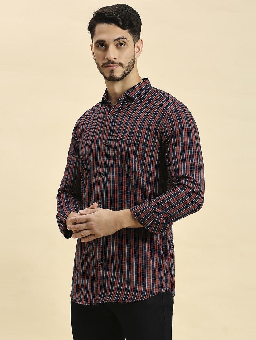 men checkered collared casual shirt - 20537538 - Standard Image - 1