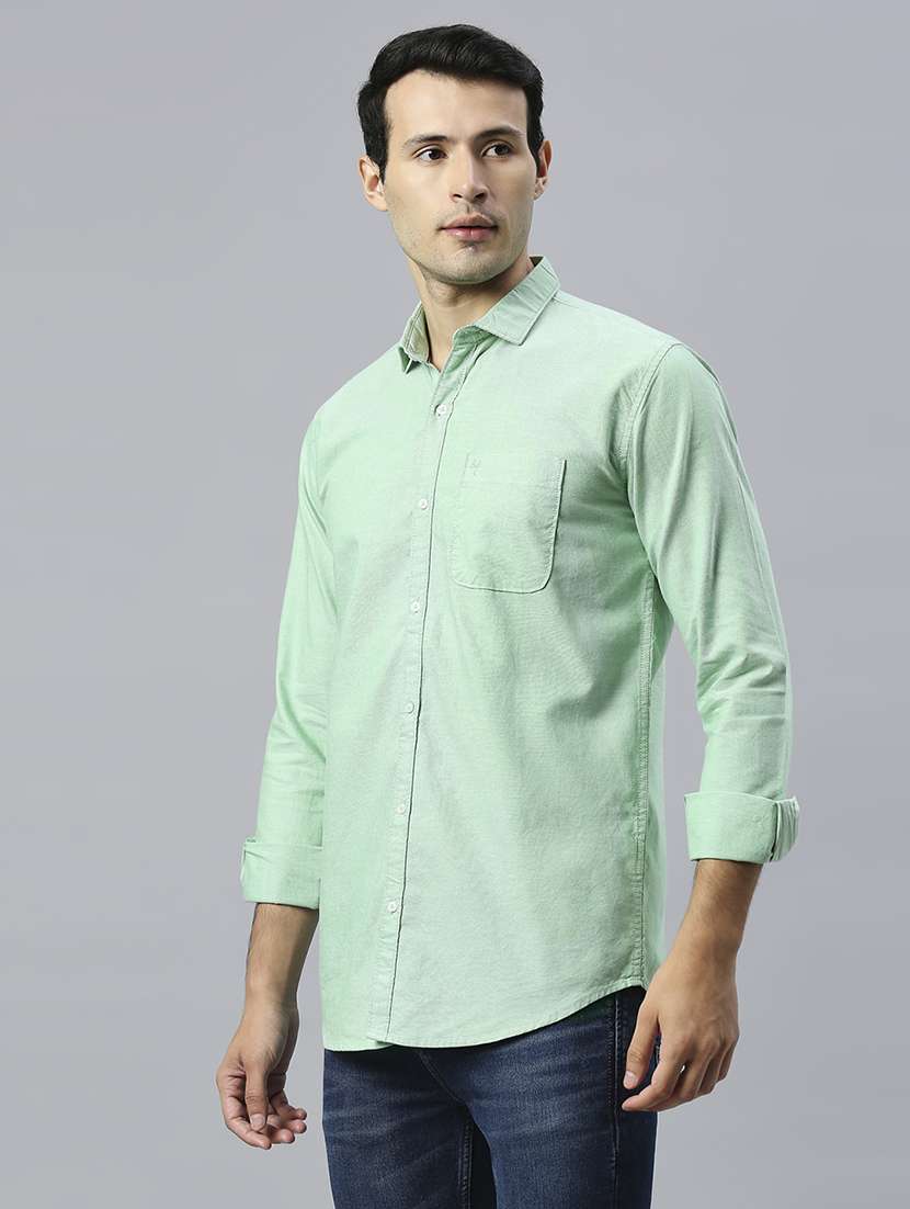 men solid collared casual shirt - 20537539 - Standard Image - 1