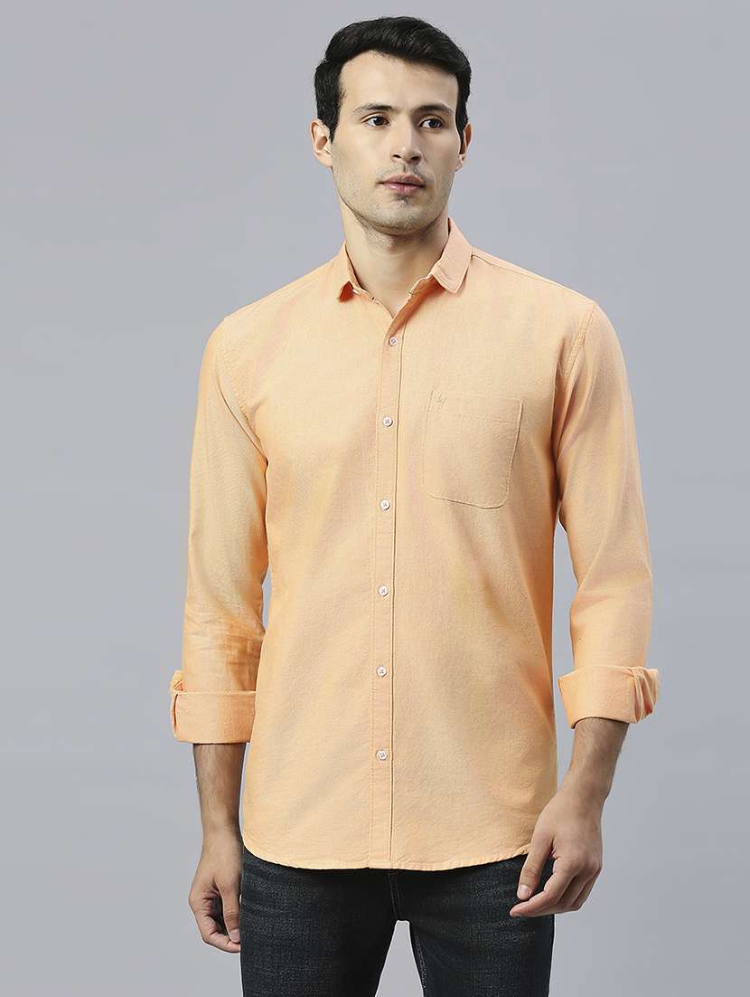 men solid collared casual shirt - 20537543 -  Zoom Image - 0