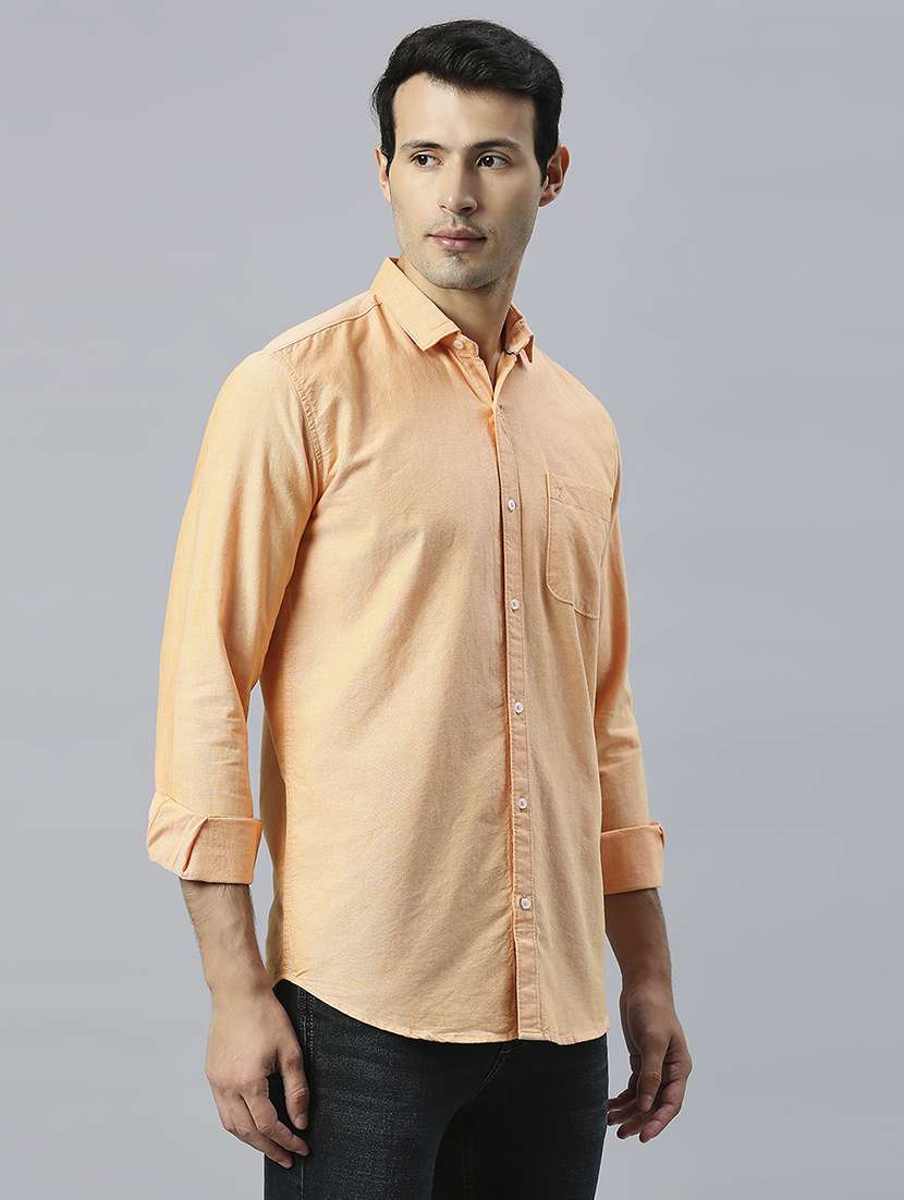 men solid collared casual shirt - 20537543 -  Standard Image - 1