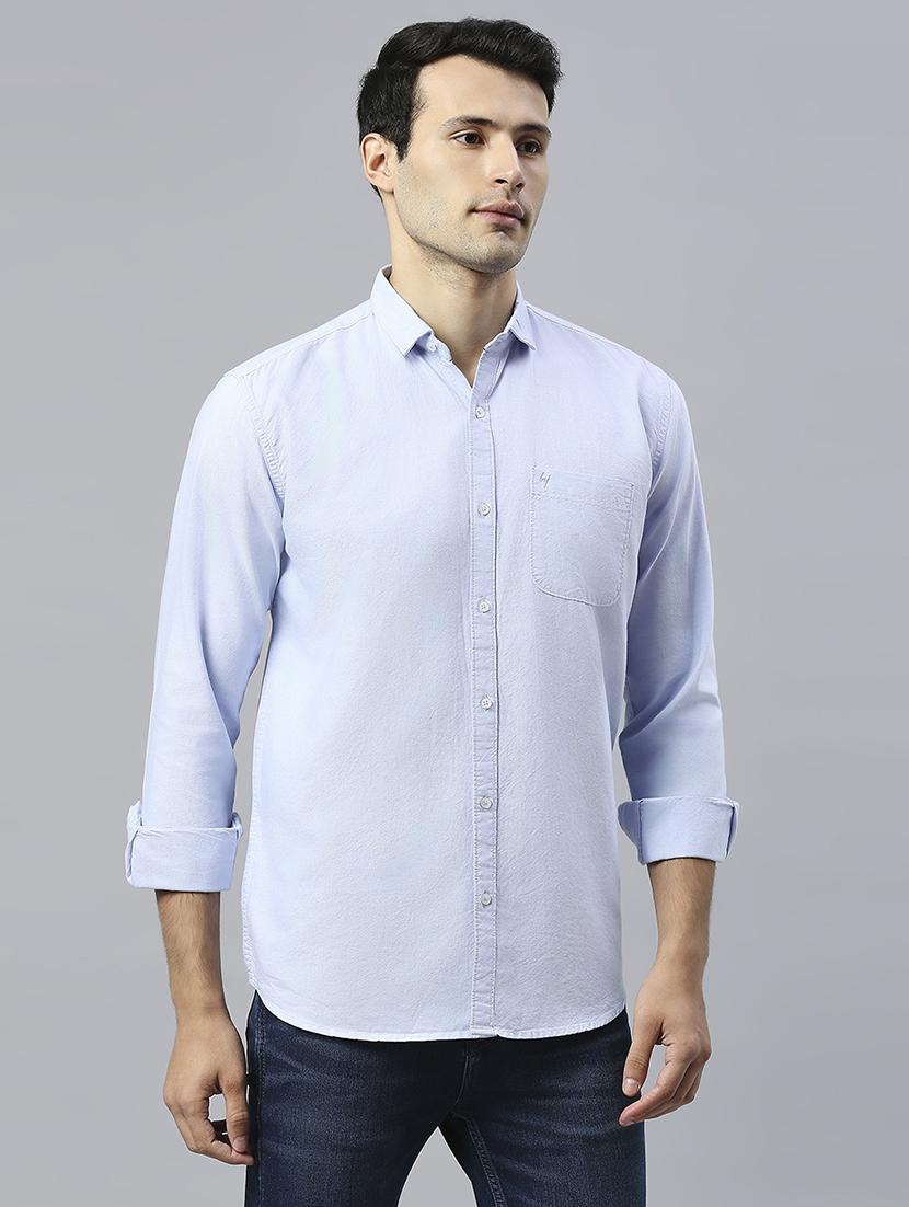 men solid collared casual shirt - 20537547 - Standard Image - 1