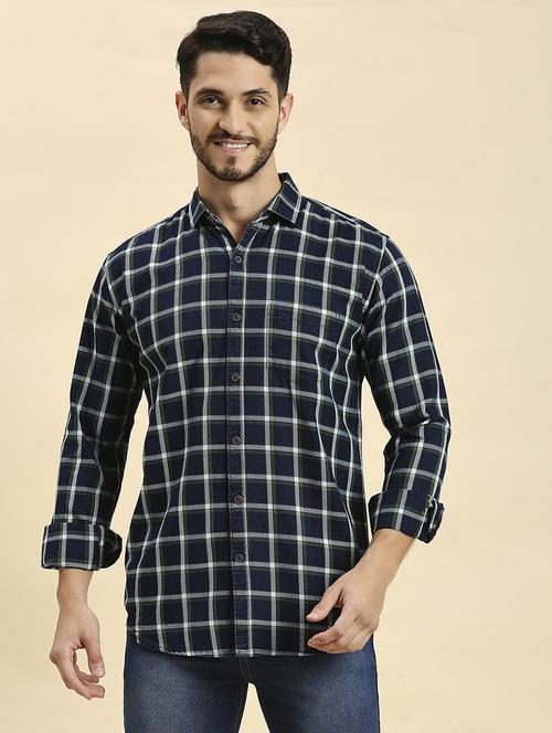 men checkered collared casual shirt - 20537551 -  Standard Image - 0