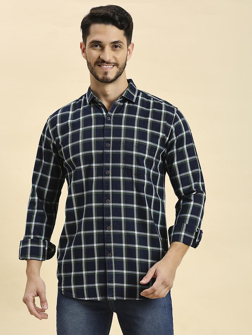 men checkered collared casual shirt - 20537551 -  Zoom Image - 0