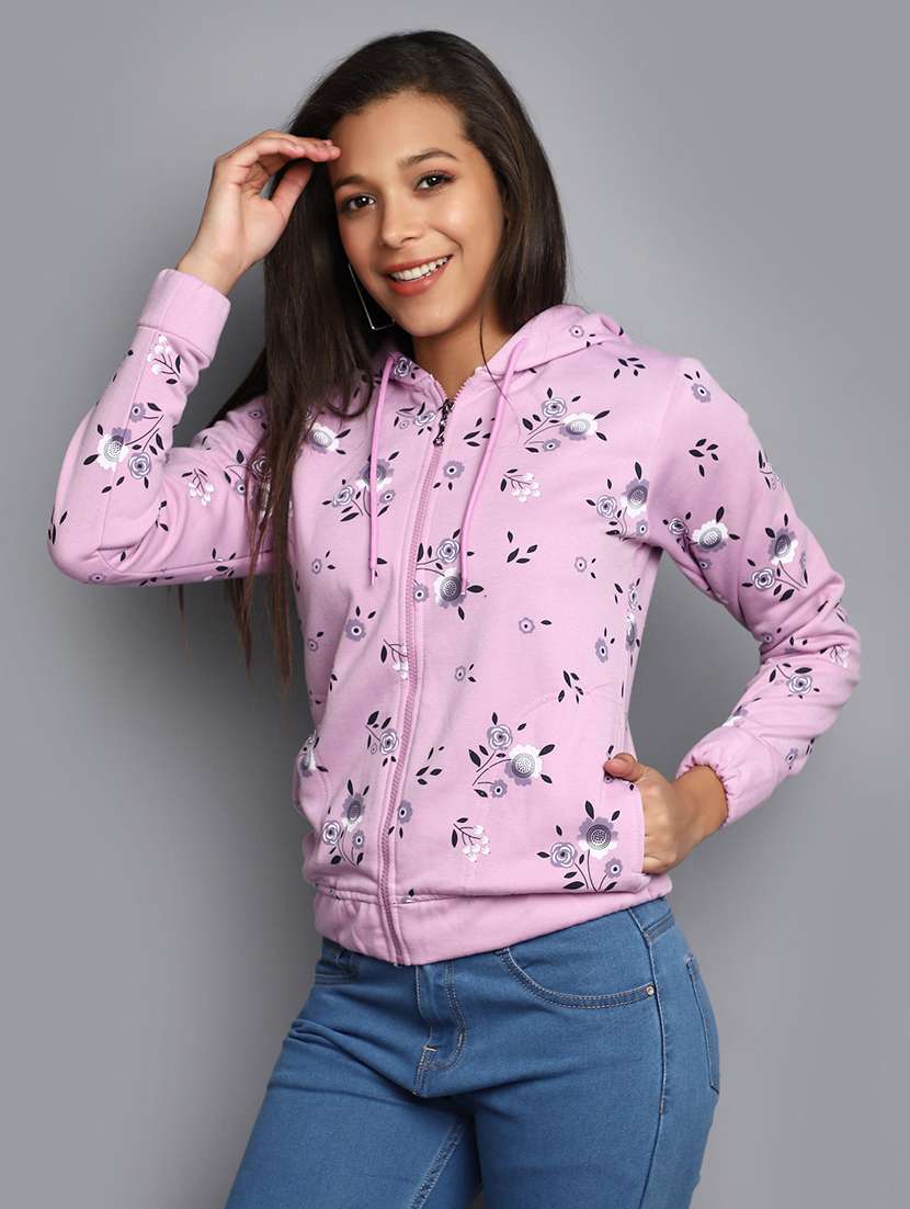 women long sleeved floral printed sweatshirt - 20537557 -  Standard Image - 1