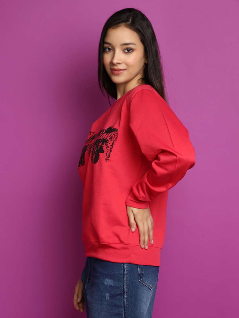 women chest print long sleeve sweatshirt - 20537584 -  Standard Image - 1