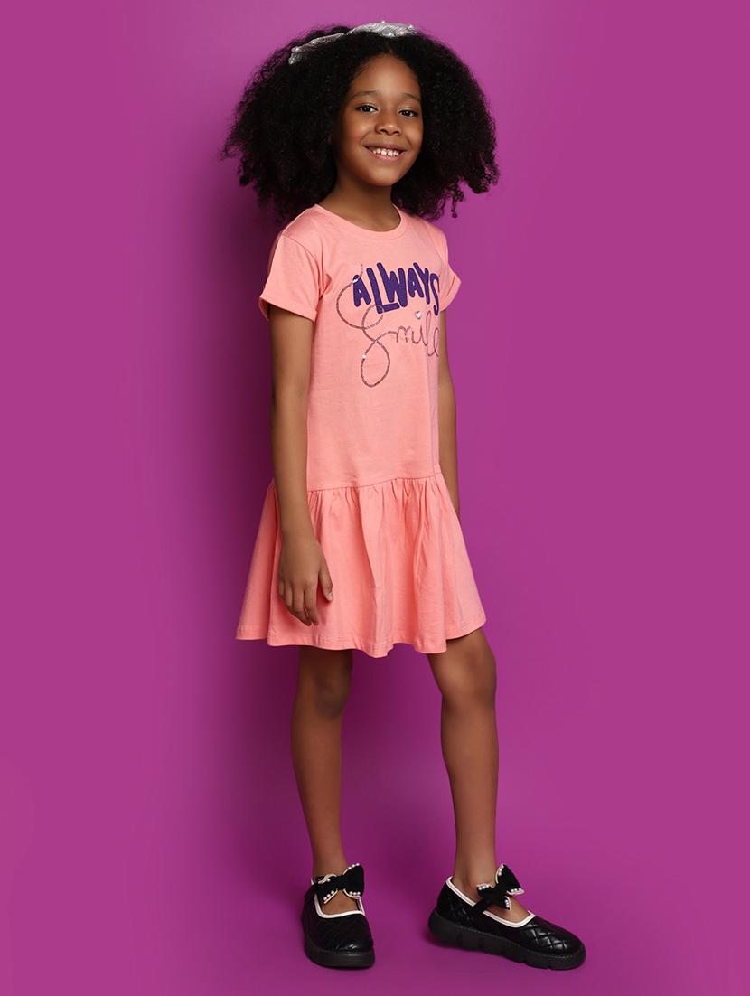 girls printed round neck frock - 20537732 - Standard Image - 1