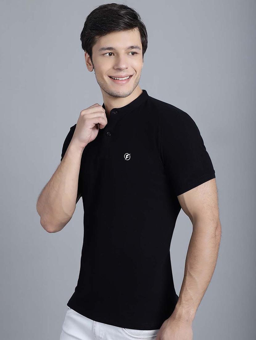 men black cotton slim fit t-shirt - 20537845 - Standard Image - 1