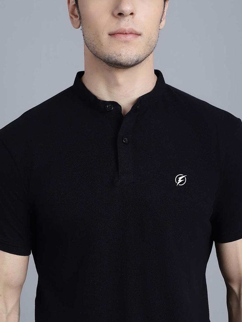 men black cotton slim fit t-shirt - 20537845 - Standard Image - 4