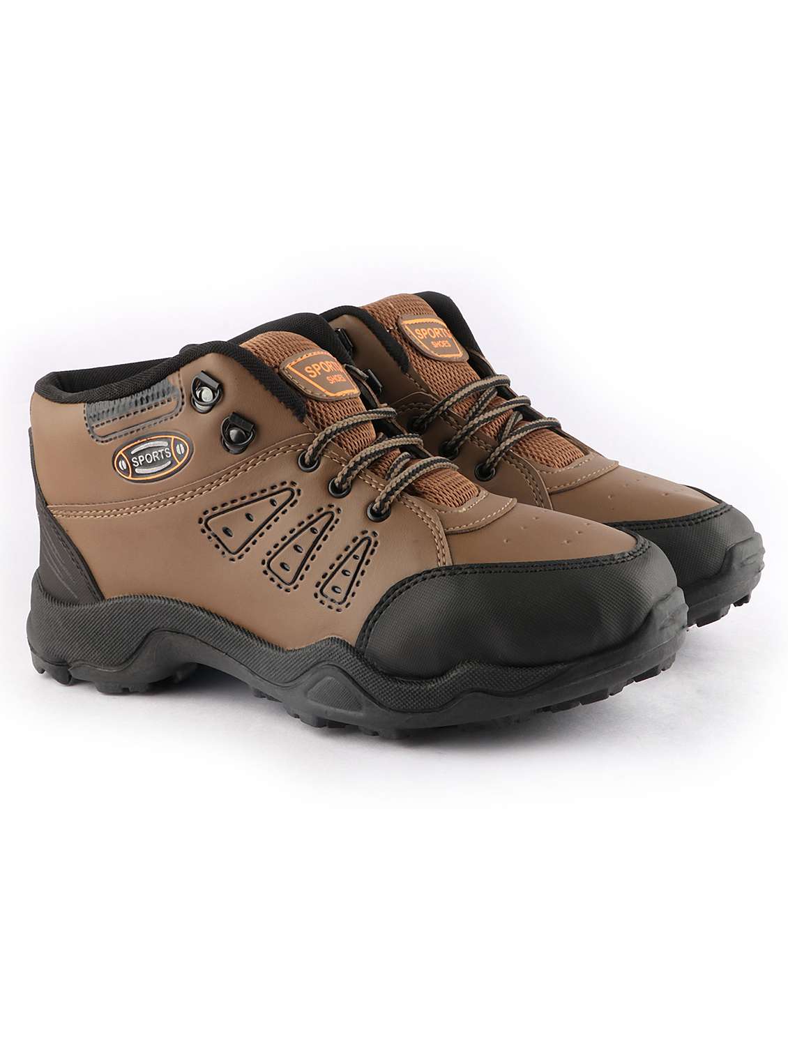 men color block brown lace up casual shoe - 20538580 -  Standard Image - 1