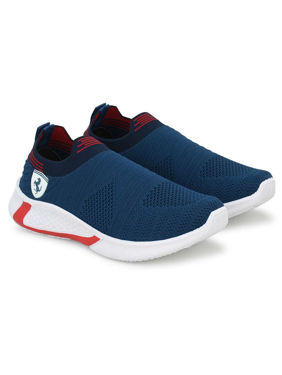 boys teal blue leatherette slip on sneaker - 20538583 -  Standard Image - 1