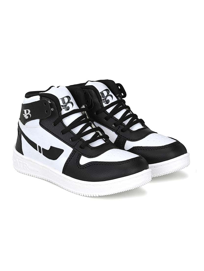 Boys Black & White Lace Up Sneaker - 20538594 -  Standard Image - 1
