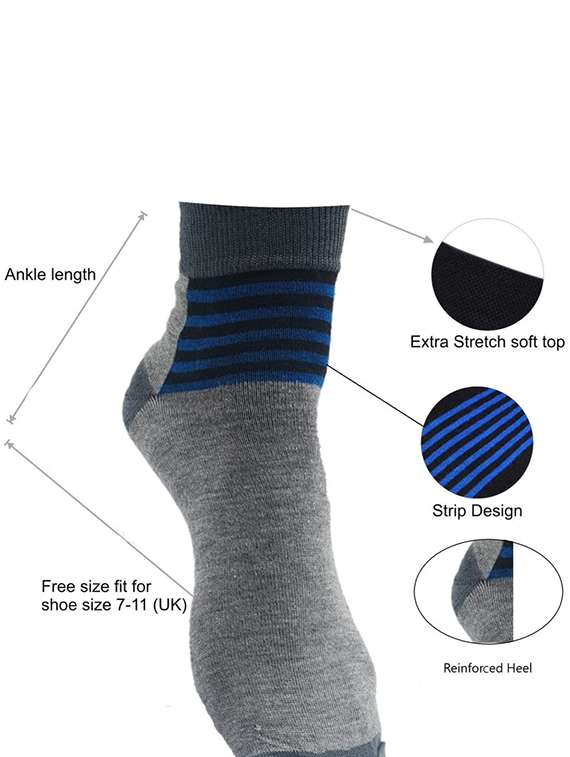 unisex cotton ankle length socks - 20538649 - Standard Image - 1