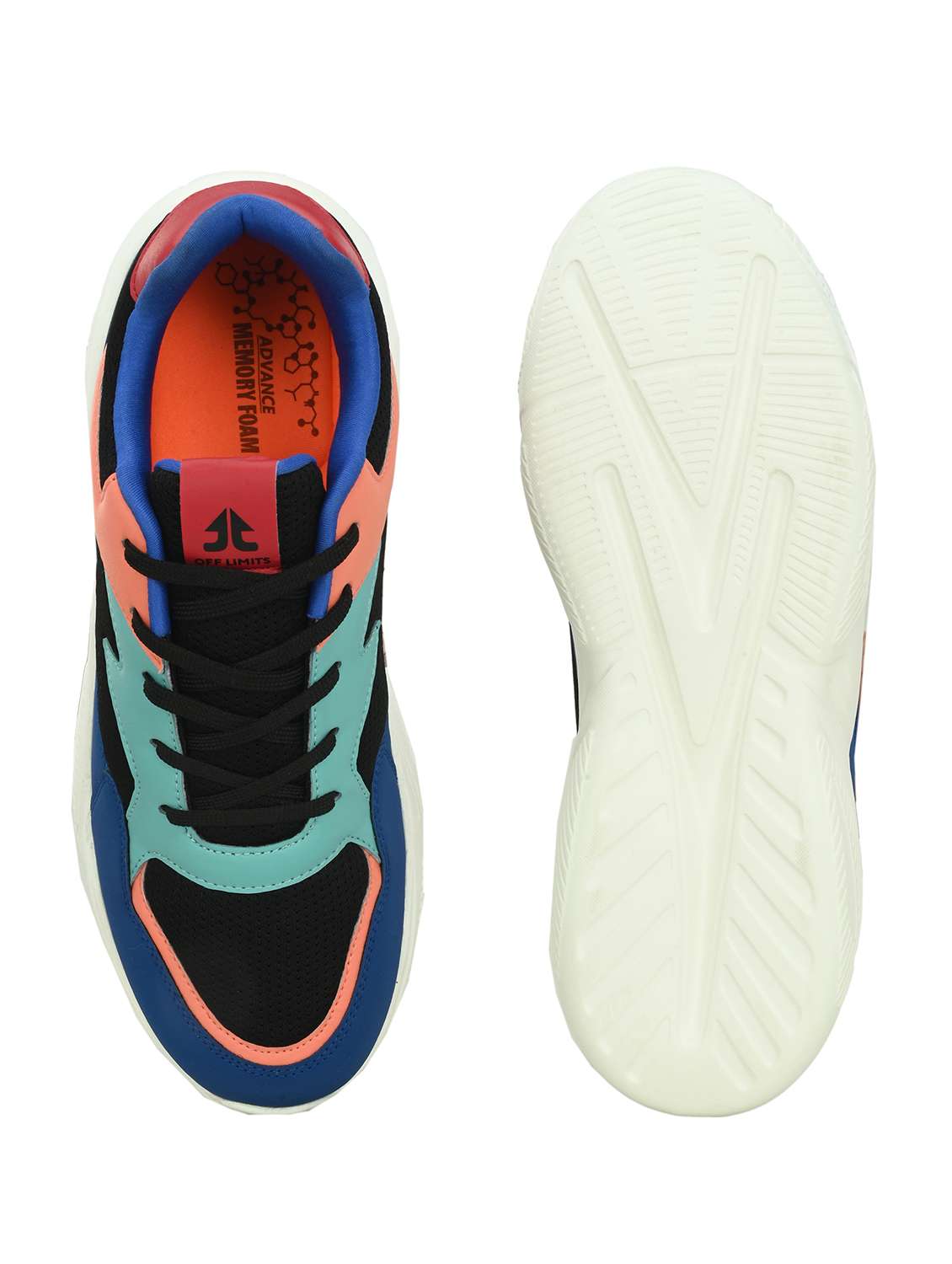 men color block multi colored lace up sport shoe - 20538679 -  Standard Image - 4