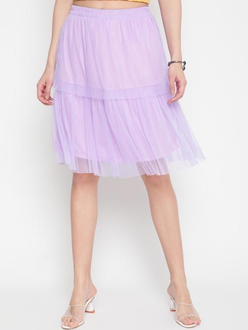 lavender net layered skirt - 20538695 -  Standard Image - 0