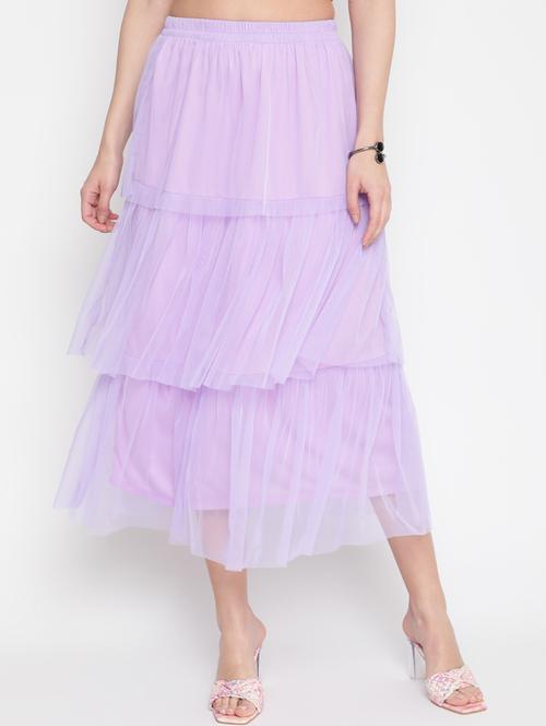 lavender net layered skirt - 20538696 - Standard Image - 0