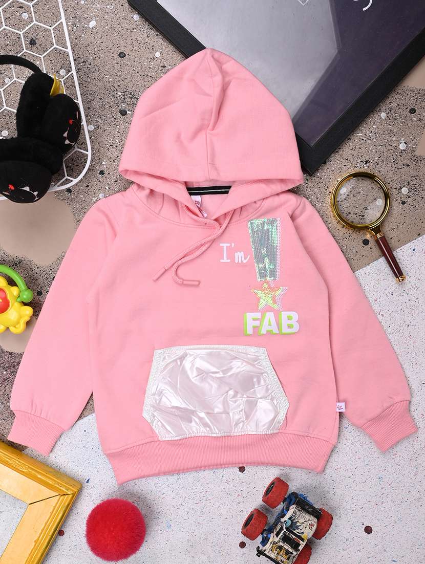 girls long sleeved placement printed sweatshirt