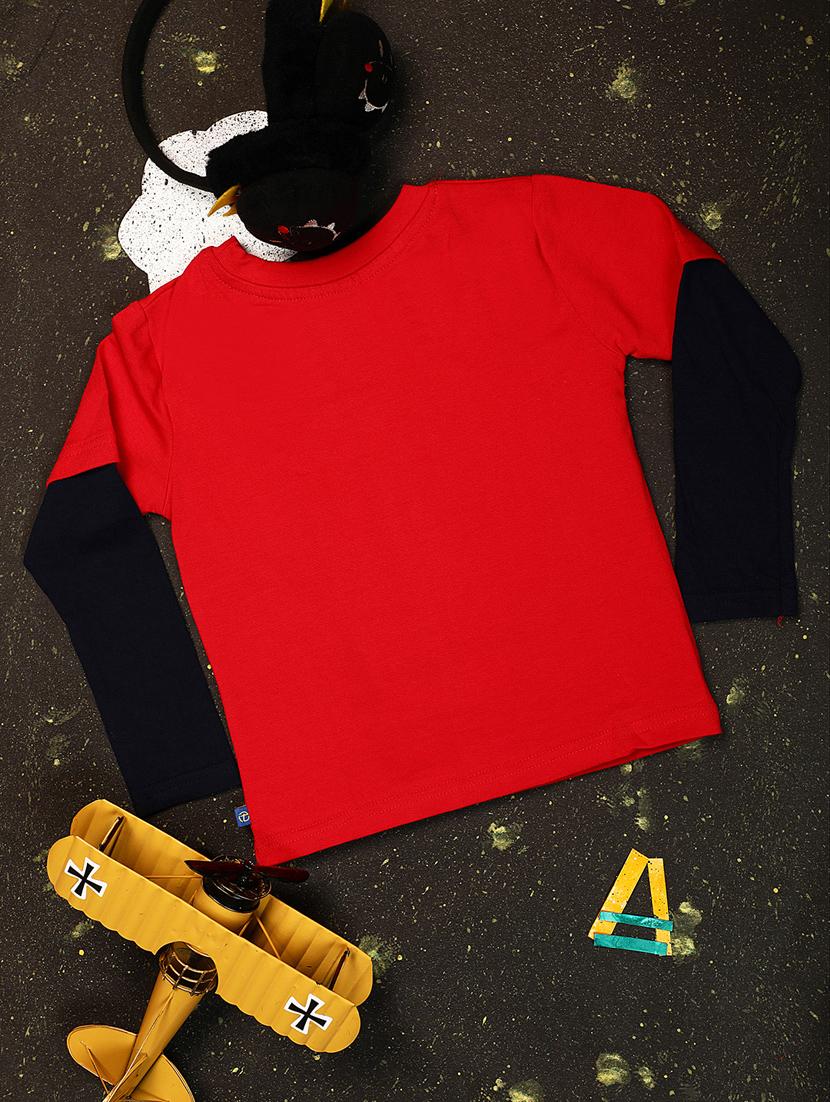 red cotton blend t-shirt - 20538921 - Standard Image - 1