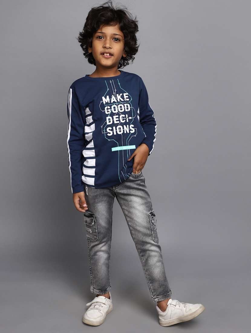 navy blue cotton blend t-shirt - 20538923 -  Standard Image - 4