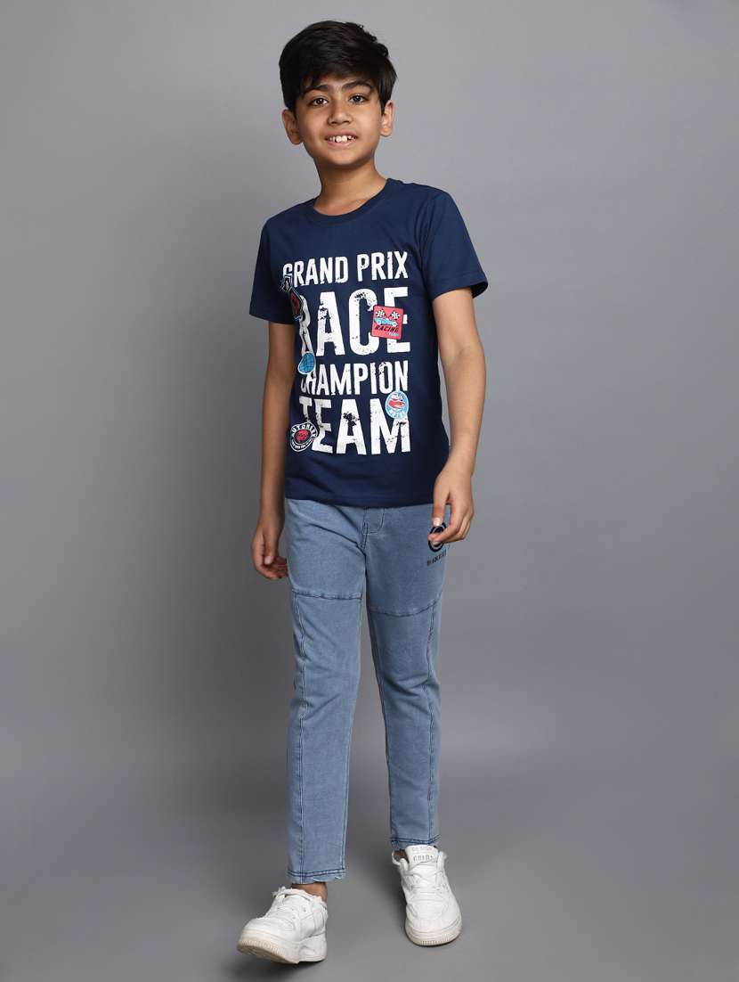 navy blue cotton blend t-shirt - 20538935 -  Standard Image - 4