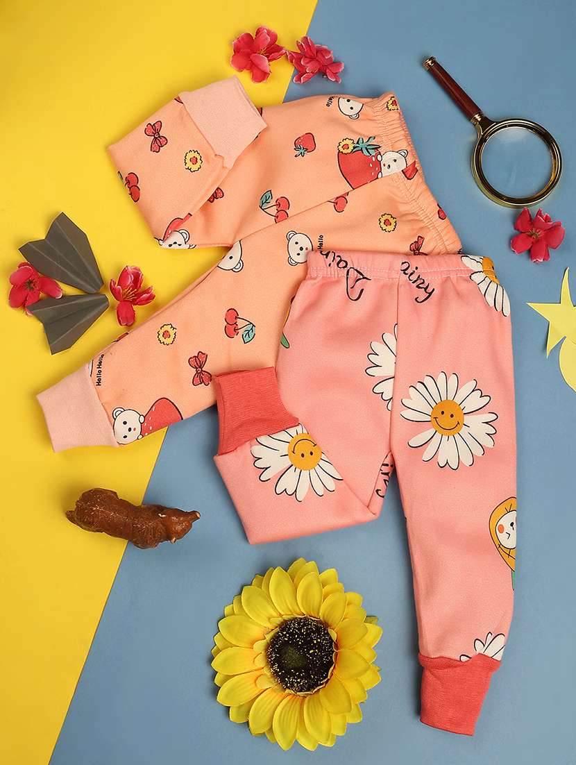 girls pack of 2 printed trousers - 20539278 -  Standard Image - 1