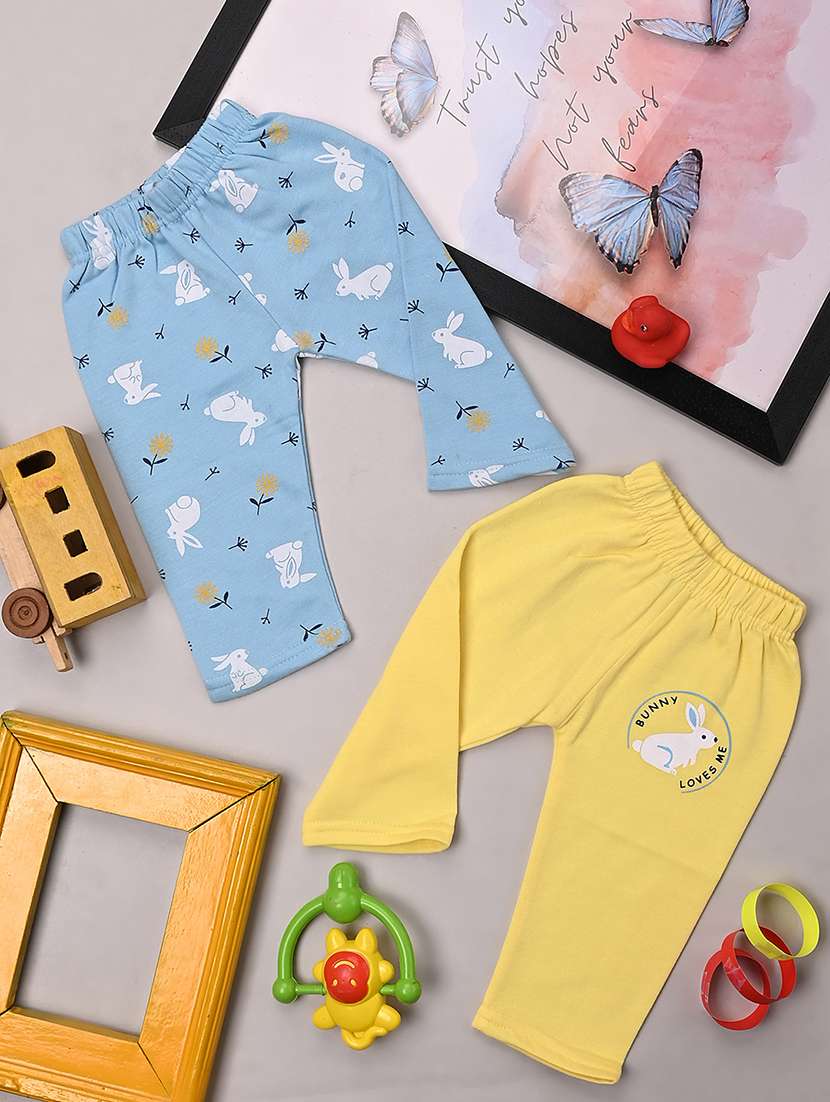 girls pack of 2 printed trousers