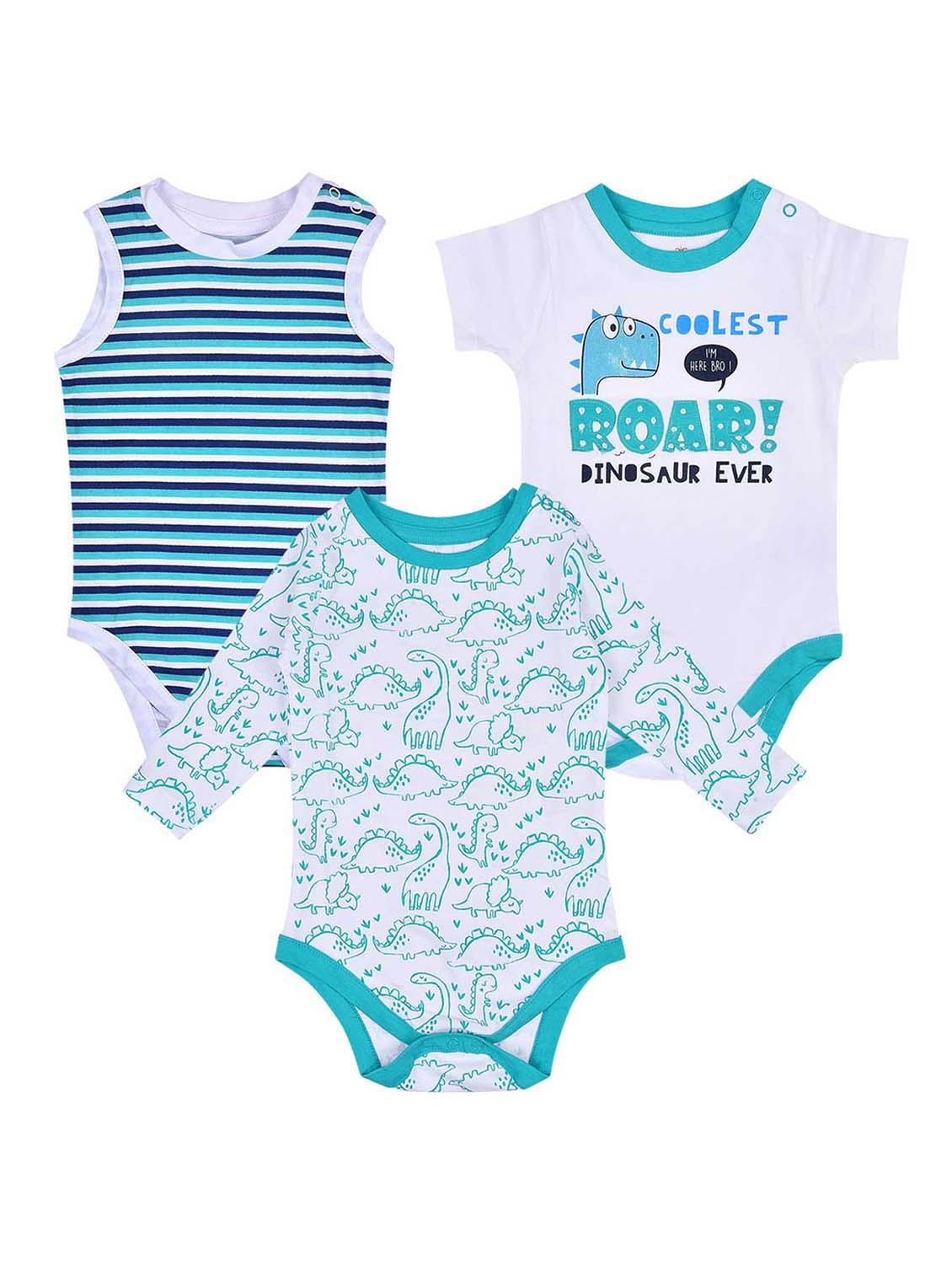 pack of 3 multi color onesies & rompers