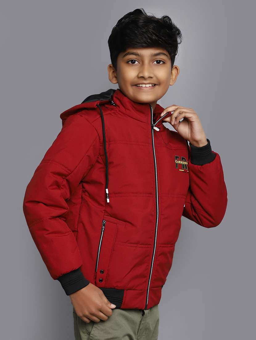 boys solid hooded bomber jacket - 20539506 -  Standard Image - 1