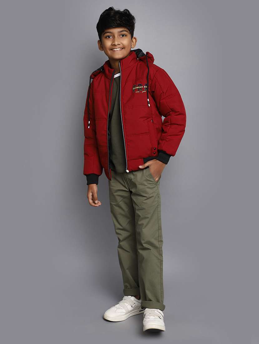 boys solid hooded bomber jacket - 20539506 -  Standard Image - 4
