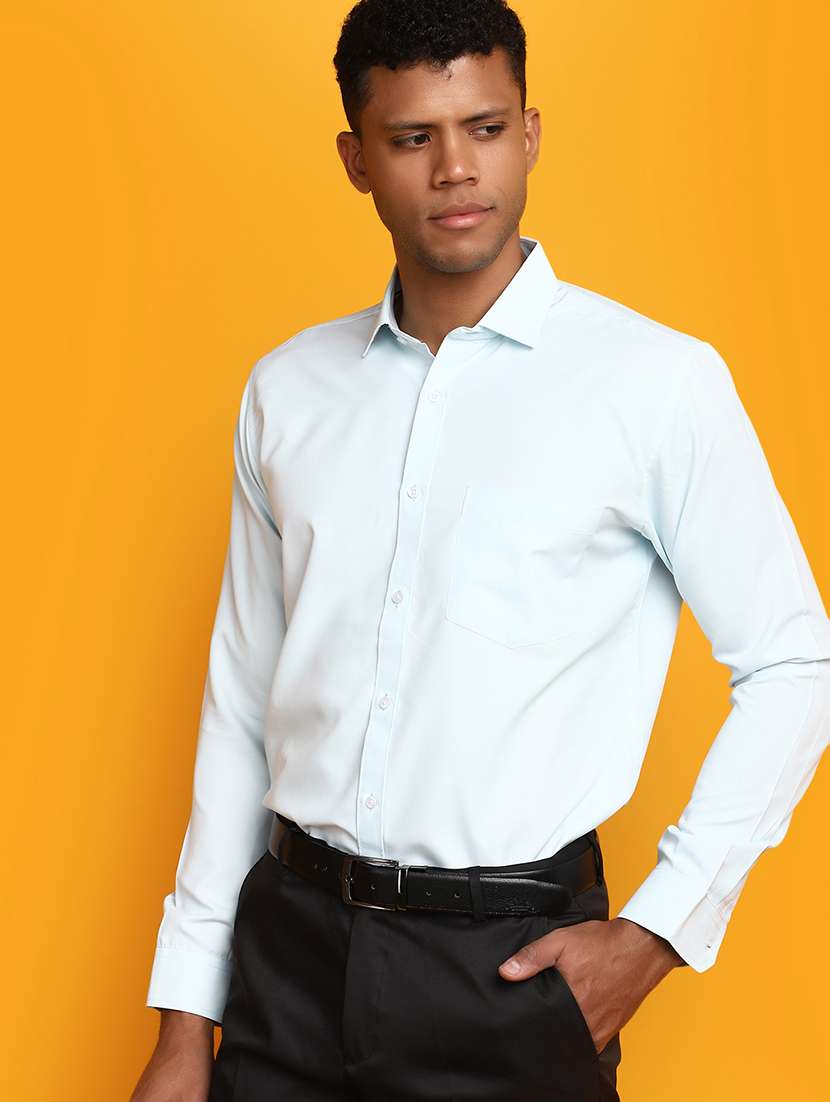 men solid cotton formal shirt - 20539545 -  Standard Image - 1