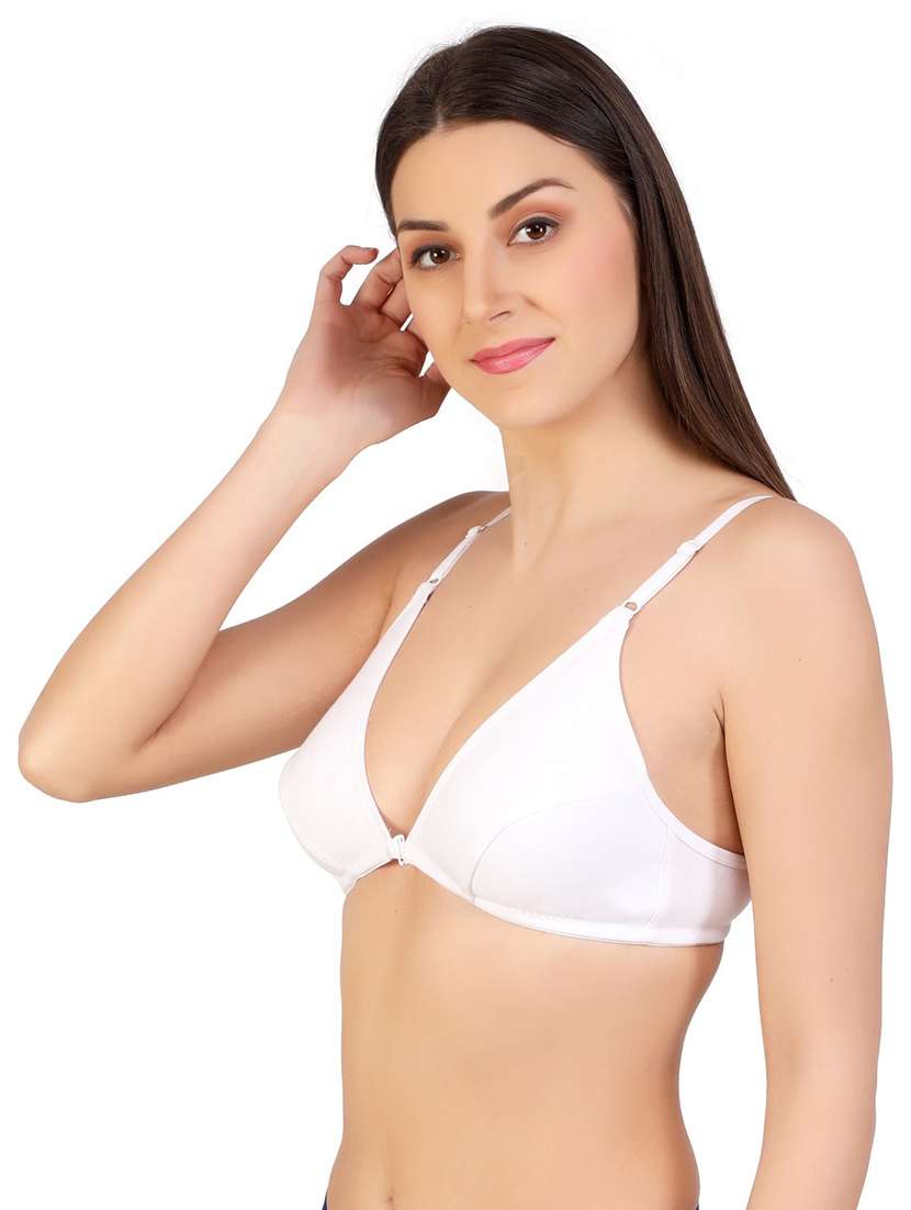 women solid front open bra - 20540135 -  Standard Image - 1
